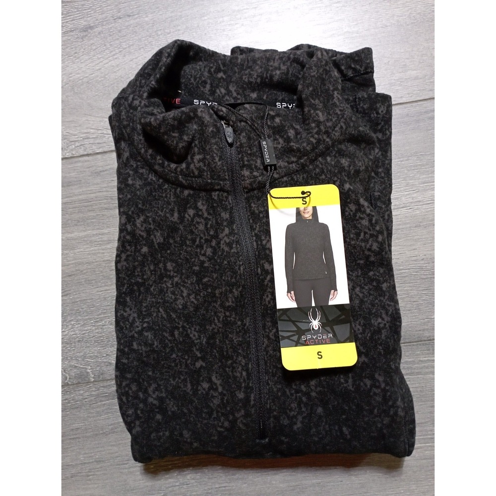 Spyder Active Quarter Zip Fleece Pullover Adult Womens Small Heather Black
